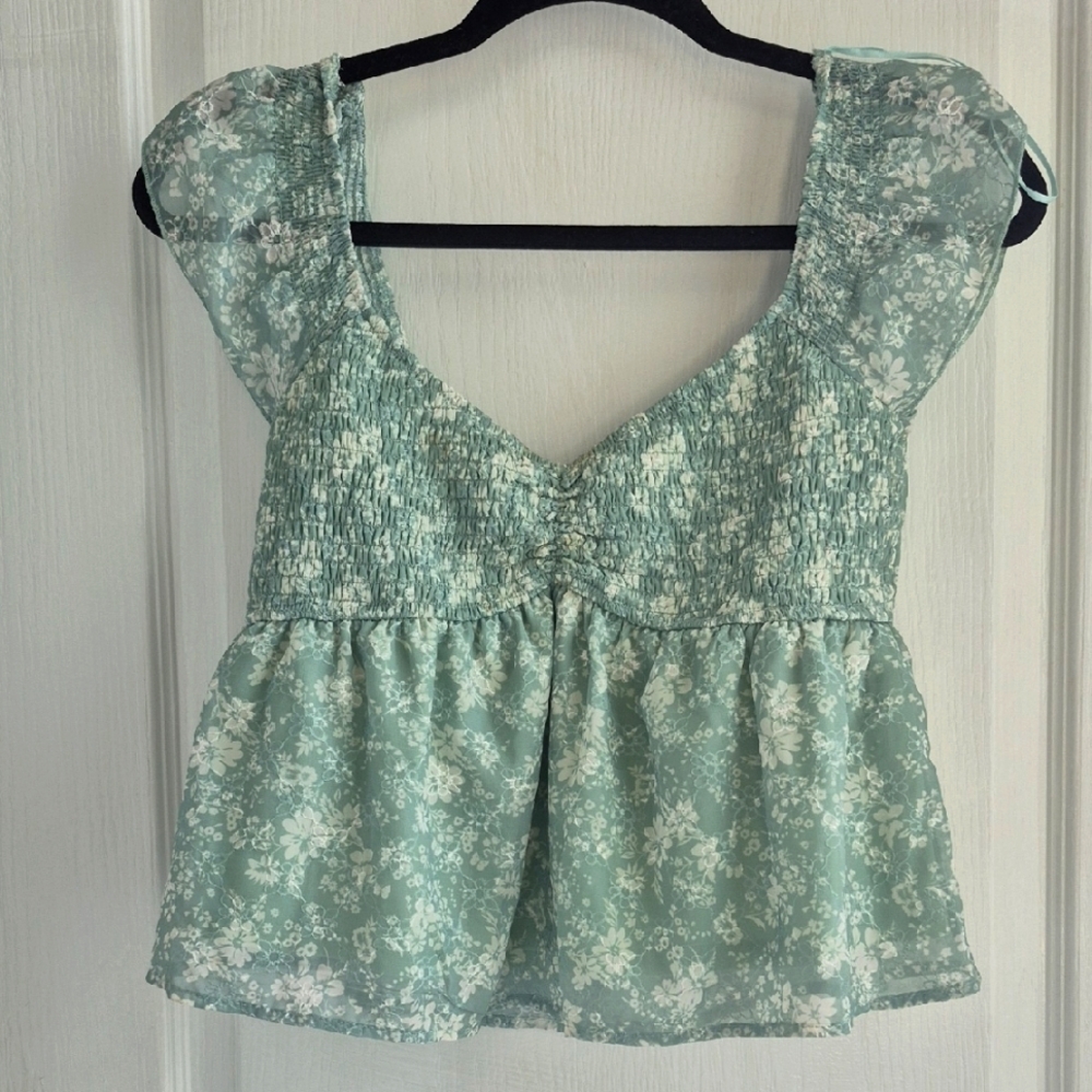 Floral Green Women's Top